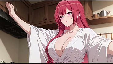 Anak Tiri Pulang Cepet, Lihat Istri Bokap Masak Cuma Pake Kimono Mungil. Kureha Enomoto Cosplay Hentai (buatan Ai)